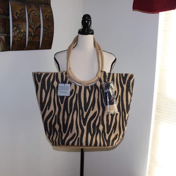 Essentia, Jute Tote with Tassel - Picture 1 of 8